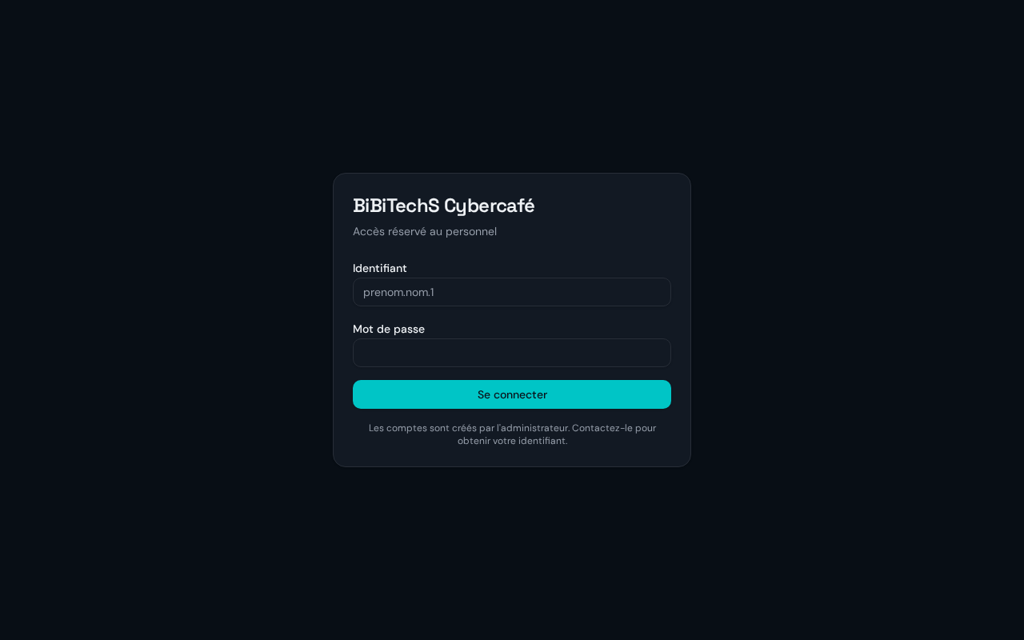 Cyber Café Connect — Vue du projet